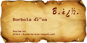 Borbola Éva névjegykártya