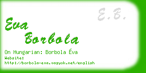 eva borbola business card